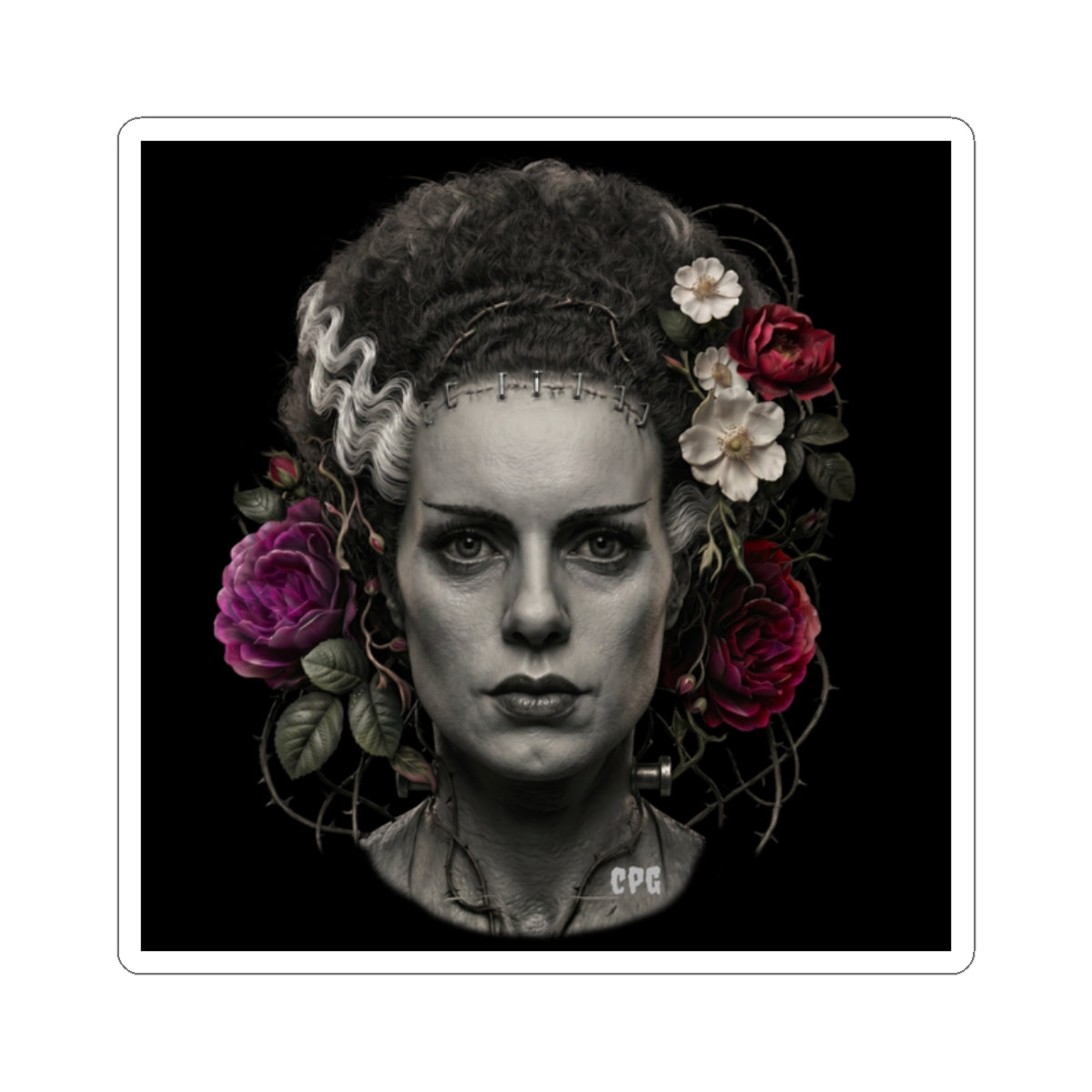 Creepy Plant Girl — Frankenstein Bride Kiss-Cut Sticker